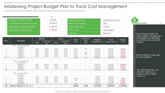 Project Product Management Playbook Addressing Project Budget
