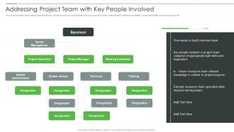 Project Product Management Playbook Addressing Project Team With Key People Involved