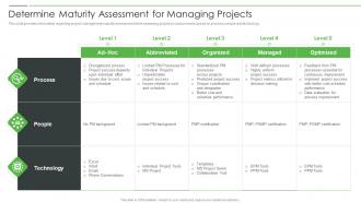 Project Product Management Playbook Determine Maturity Assessment