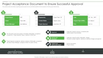 Project Product Management Playbook Project Acceptance Document
