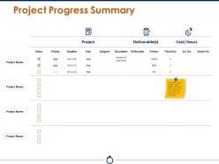 Project progress summary ppt examples professional