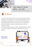 Project Proposal For Big Data Analytics Cover Letter One Pager Sample Example Document