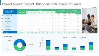 Project Quality Control Dashboard Snapshot With Unique Test Runs