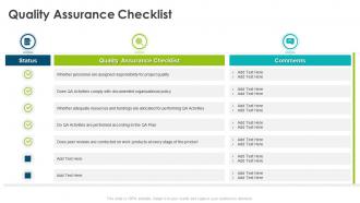 Project quality management bundle quality assurance checklist