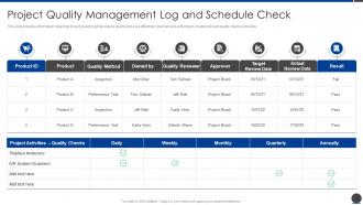 Project Quality Management Log And Project Scope Administration Playbook