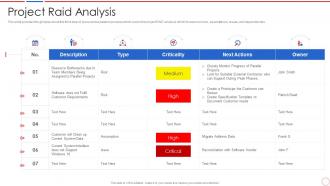 Project raid analysis incident and problem management process