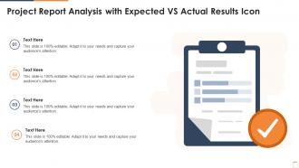 Project Report Analysis With Expected Vs Actual Results Icon