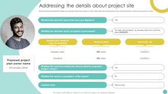 Project Report For Bank Loan Addressing The Details About Project Site Ppt Slides Designs Download