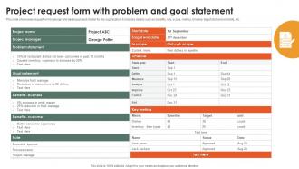 Project Request Form With Problem And Goal Statement