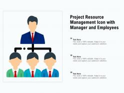 Project resource management icon with manager and employees