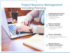 Project resource management including planning