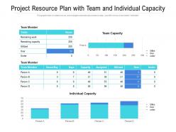 Project resource plan with team and individual capacity