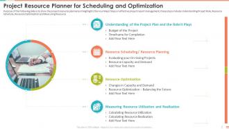 Project Resource Planner For Scheduling And Optimization Project Management Bundle