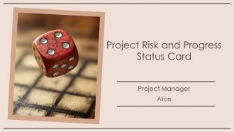 Project Risk And Progress Status Card PPT Mockup AT
