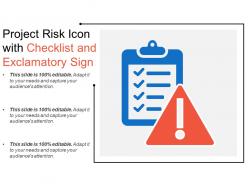 Project risk icon with checklist and exclamatory sign