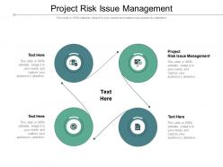 Project risk issue management ppt powerpoint presentation inspiration cpb