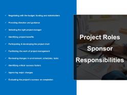 Project roles sponsor responsibilities powerpoint presentation
