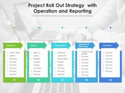 Project roll out strategy with operation and reporting