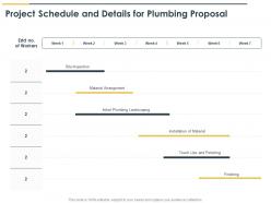 Project schedule and details for plumbing proposal ppt powerpoint slides