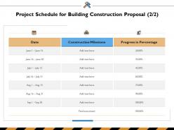 Project schedule for building construction proposal ppt powerpoint presentation file grid