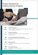 Project Schedule For Creative Service Proposal One Pager Sample Example Document