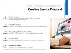 Project schedule for creative service proposal ppt powerpoint presentation file themes