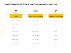 Project schedule for infrastructure construction proposal ppt powerpoint ideas