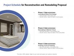 Project schedule for reconstruction and remodeling proposal ppt powerpoint presentation icon