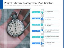 Project schedule management plan timeline