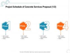Project schedule of concrete services proposal specifications ppt powerpoint presentation icon shapes