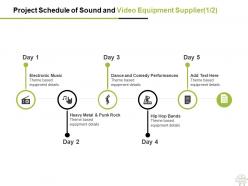Project schedule of sound and video equipment supplier management ppt powerpoint presentation
