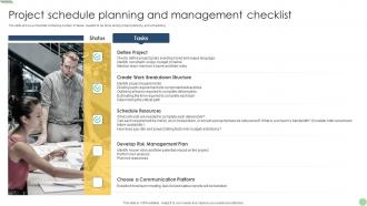 Project Schedule Planning And Management Checklist