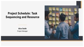 Project Schedule Task Sequencing And Resource PPT Mockup AT