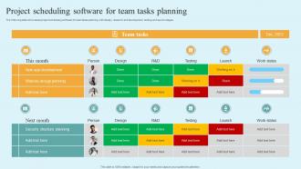 Project Scheduling Software For Team Tasks Planning