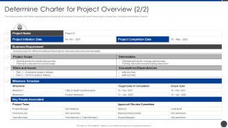Project Scope Administration Playbook Determine Charter For Project Overview