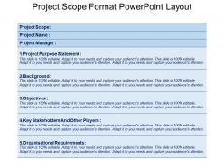 Project scope format powerpoint layout