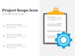 Project scope icon with different tasks