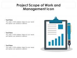Project scope of work and management icon