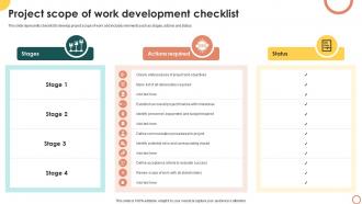 Project Scope Of Work Development Checklist