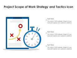 Project scope of work strategy and tactics icon