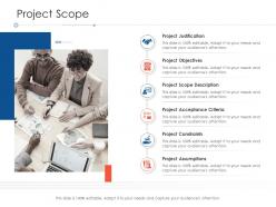 Project scope project strategy process scope and schedule ppt styles slides