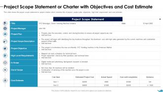 Project Scope Statement Or Charter Documenting List Specific Project