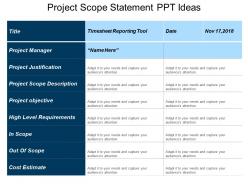 Project scope statement ppt ideas