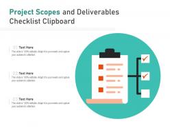 Project scopes and deliverables checklist clipboard