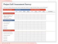 Project Self Assessment Survey Organizational Management Ppt Powerpoint Deck