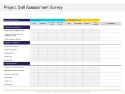 Project Self Assessment Survey Plan Ppt Powerpoint Presentation Slides Layout
