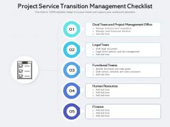 Project service transition management checklist