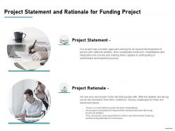 Project statement and rationale for funding project ppt powerpoint presentation
