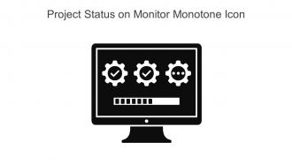 Project Status On Monitor Monotone Icon In Powerpoint Pptx Png And Editable Eps Format