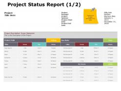 Project Status Report 1 2 Ppt Powerpoint Presentation Gallery Gridlines